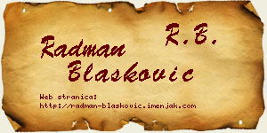 Radman Blašković vizit kartica